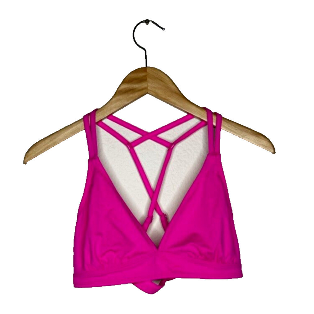Athleta Pink Racerback Bandeau Swim Strappy Top Nylon Spandex X-Small